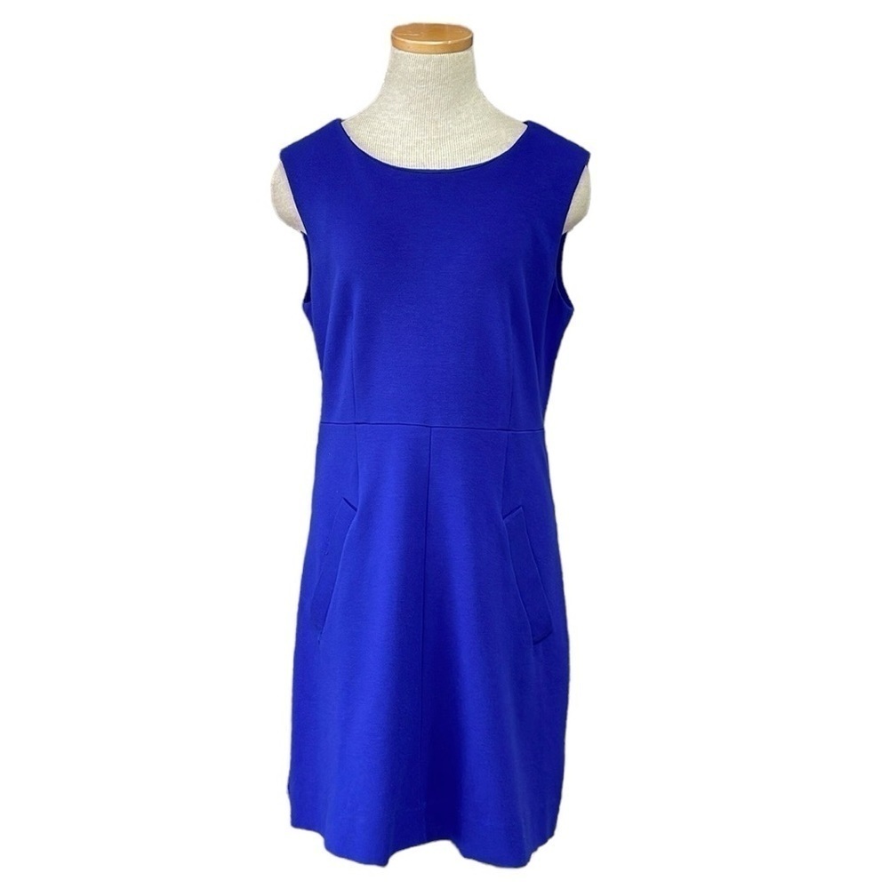Diane Von Furstenberg Dress Women's 12 Cobalt Blue Sleeveless Sheath Knee Length